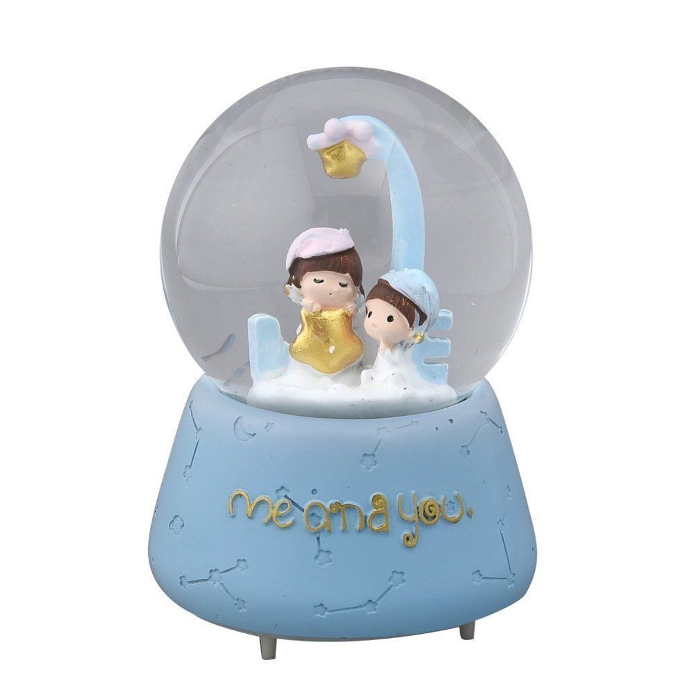 Blue Music Water Globe with Color Changing LED Lights